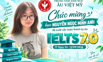 CHÚC MỪNG NGUYỄN NGỌC MINH ANH XUẤT SẮC ĐẠT IELTS 7.0